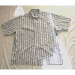 Men's Jos A Bank Stays Cool 100% Cotton Button Short Sleeve Shirt Sz XL (MT425)